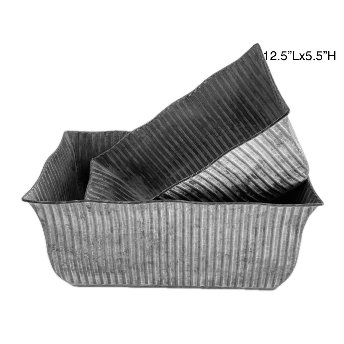 Rect Metal Planter 12.5"Lx5.5"H