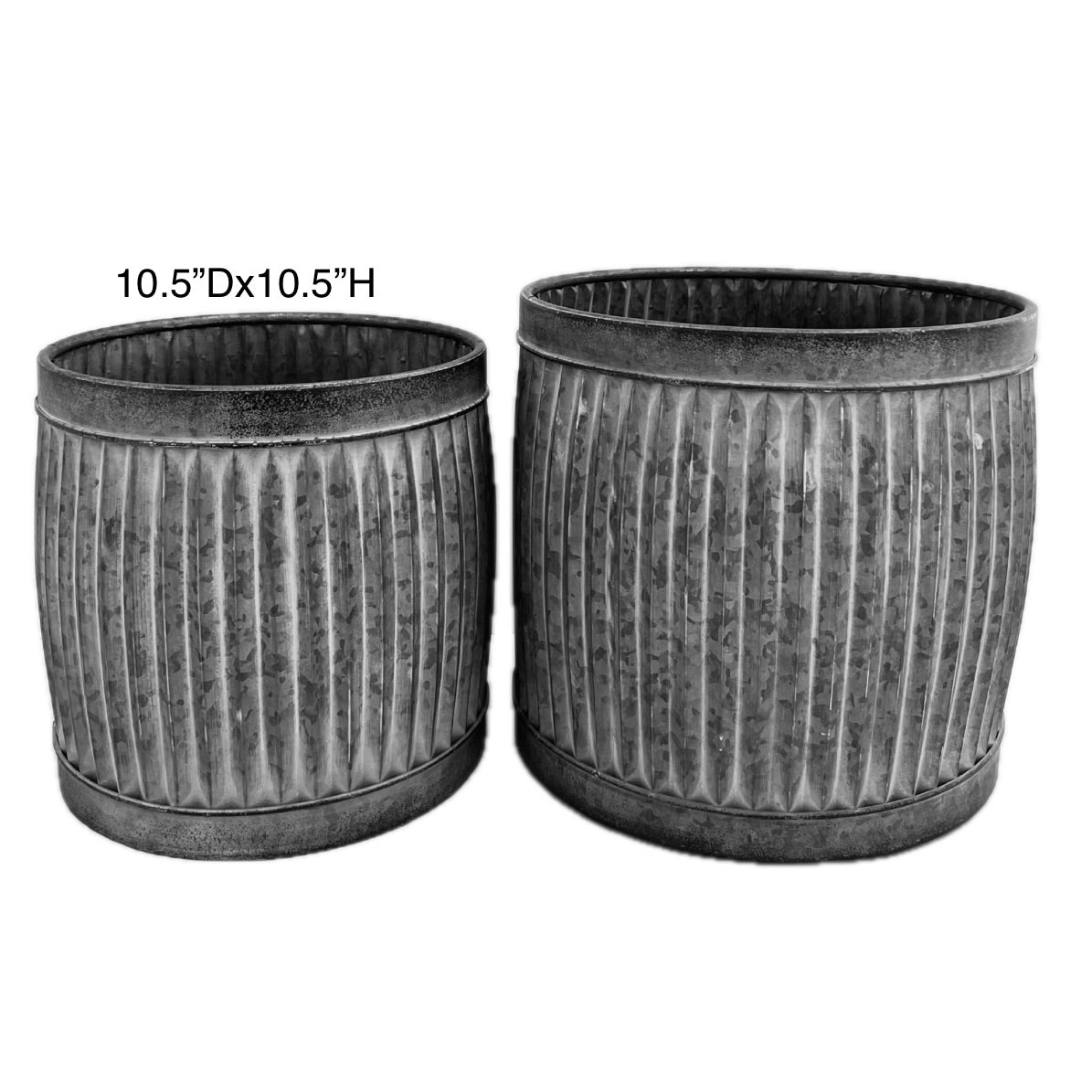 Round Metal Dolly Pot Small