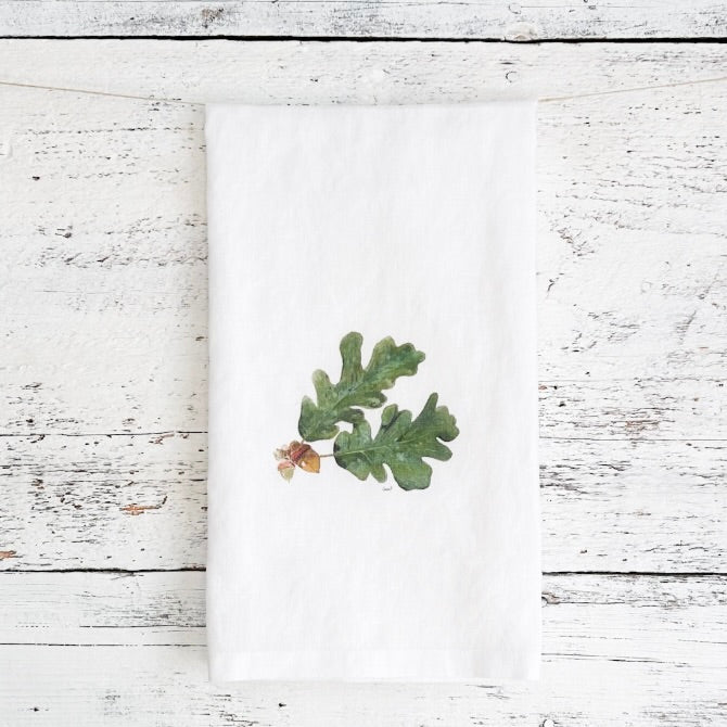 Garry Oak French Linen Tea Towel