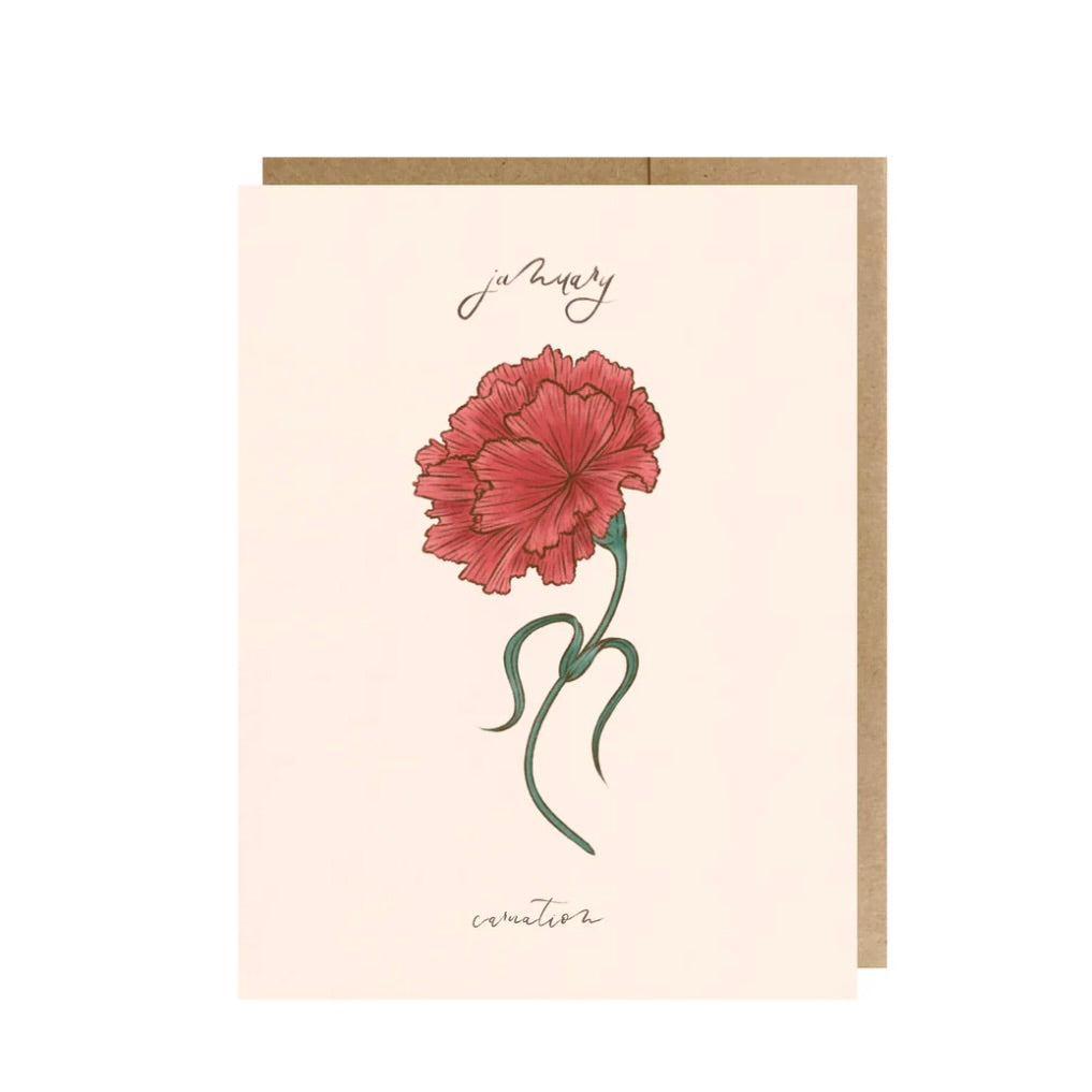 January Birth Month Flower - Carnation Greeting Card