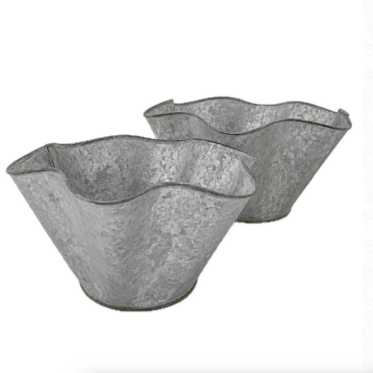 Metal Ruffle Planter Large