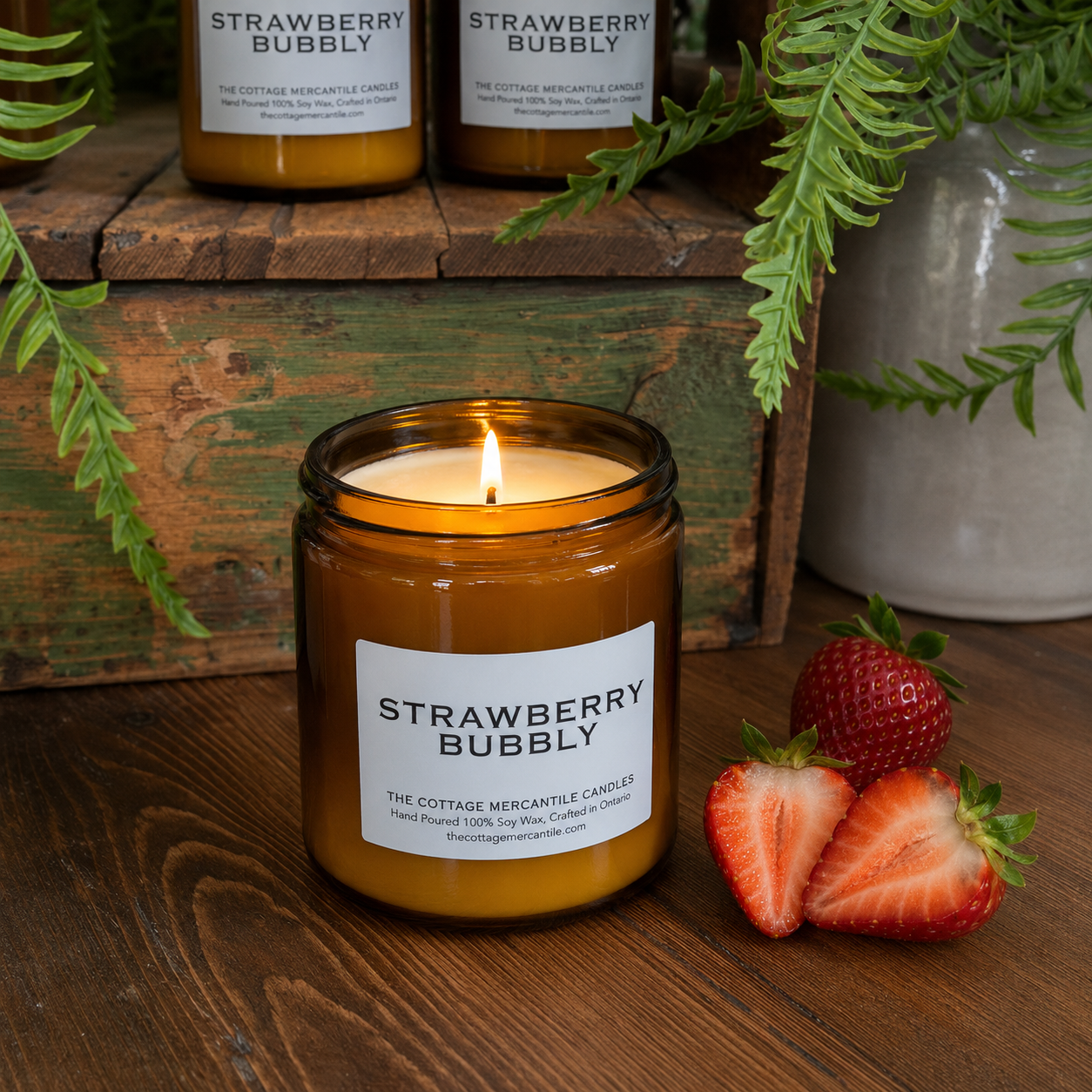 Strawberry Bubbly Candle 8oz