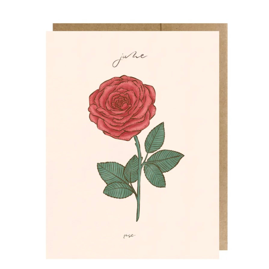 June Birth Month Flower - Rose Greeting Card