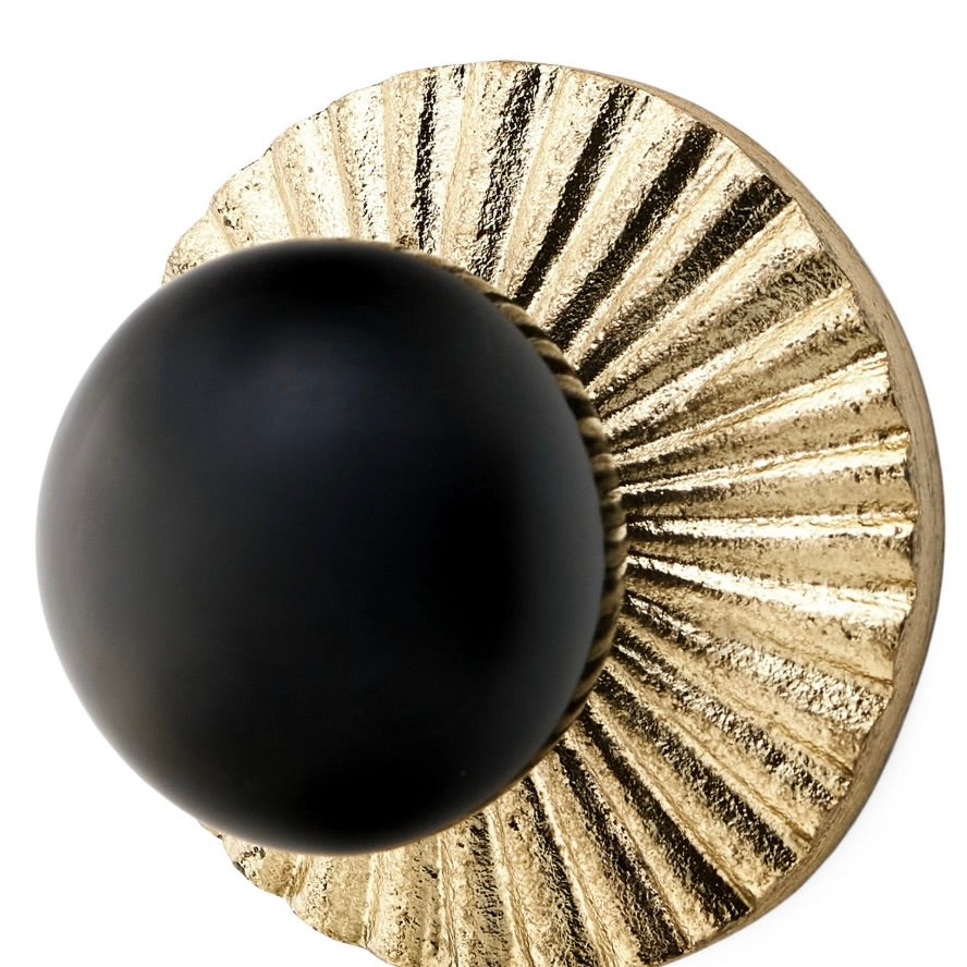 Black & Brass Round Knob