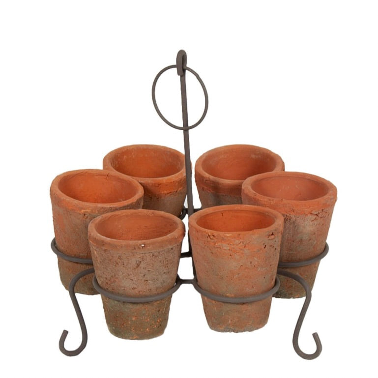 Wire Stand - 6 Terra Cotta Pots
