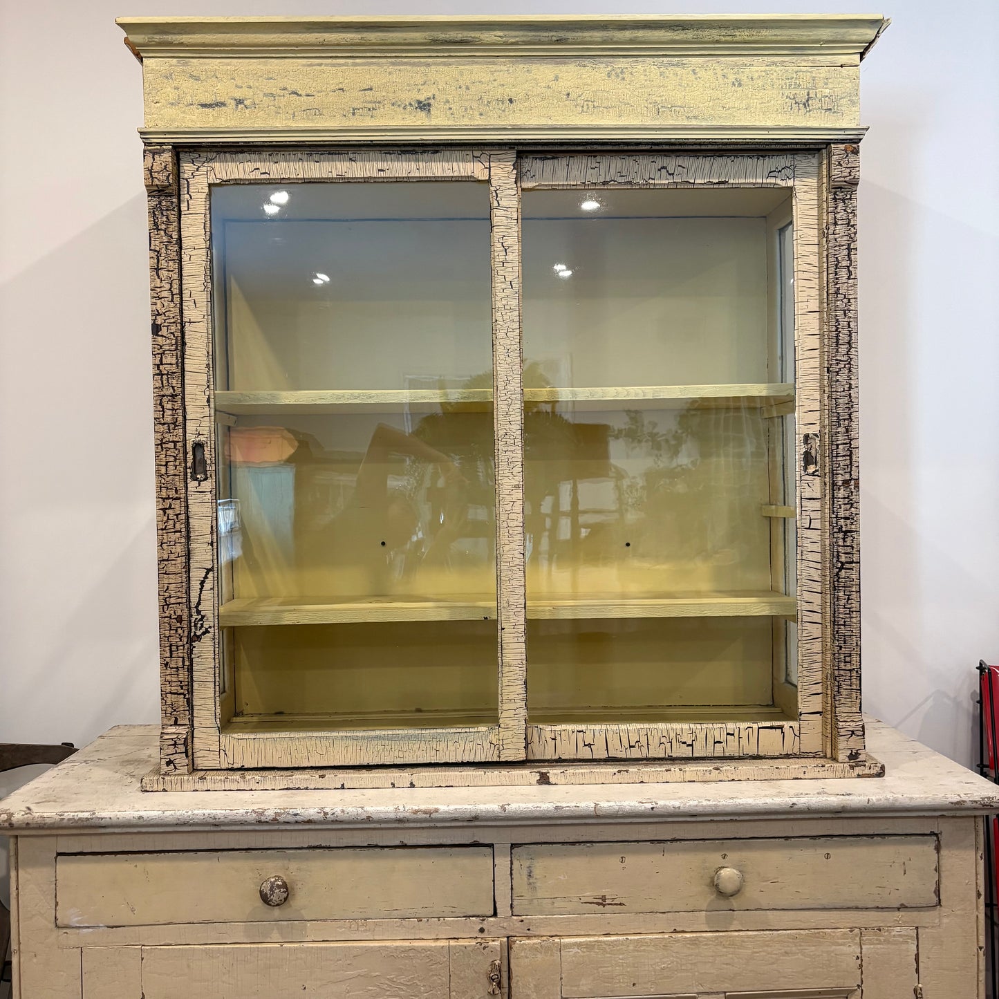 Antique Butter Yellow Cabinet