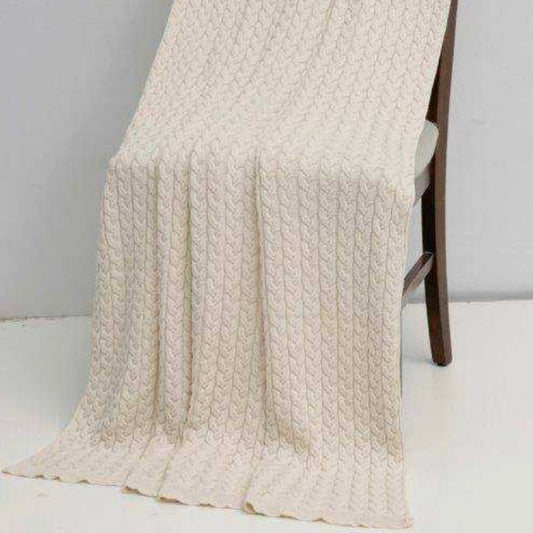 Cream Cable Knit Throw