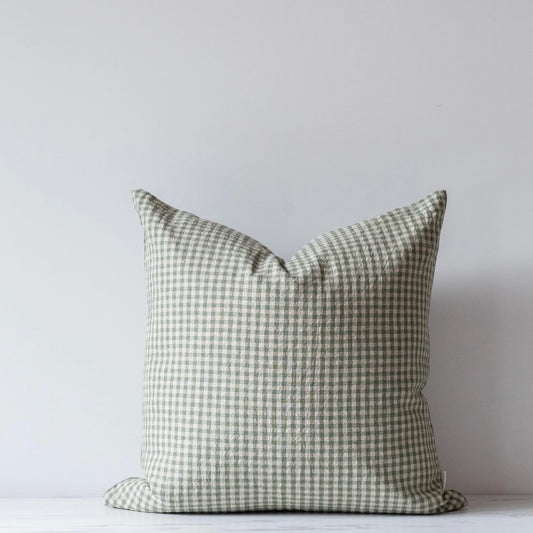 20 x 20 Pillow - Soft Green Gingham