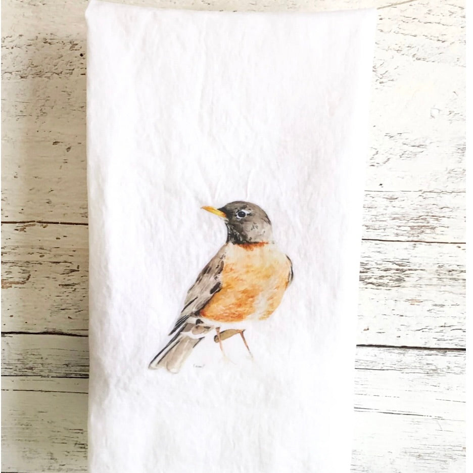 Robin French Linen Tea Towel