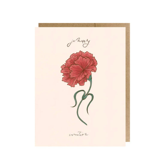 January Birth Month Flower - Carnation Greeting Card