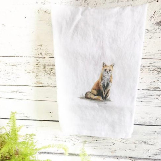 Fox French Linen Tea Towel