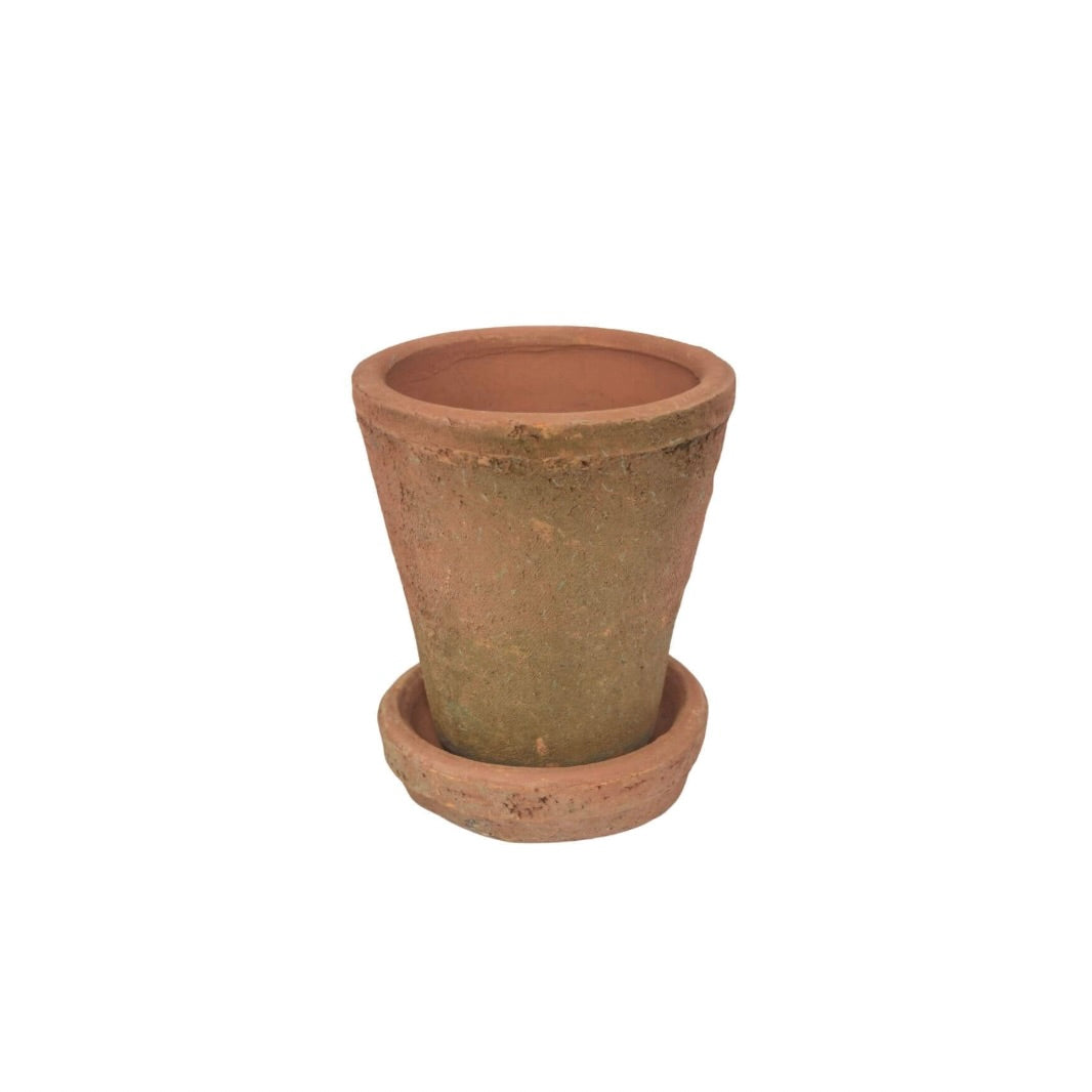 Small Terra Cotta Pot & Saucer
