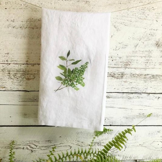 Green Botanical Tea Towel