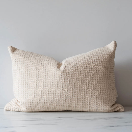 16 x 24 Pillow - Cream Cotton Knit