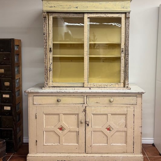 Antique Butter Yellow Cabinet
