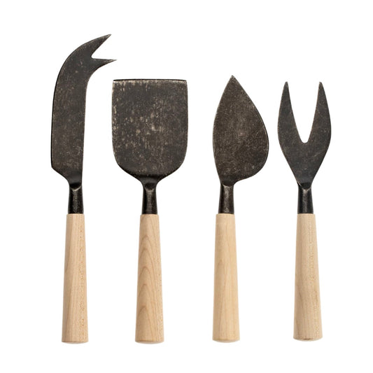Maple Wood Cheese Knives Set of 4
