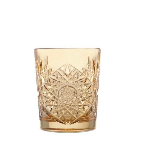Double Old Fashioned Hobstar Topaz Glass 12oz