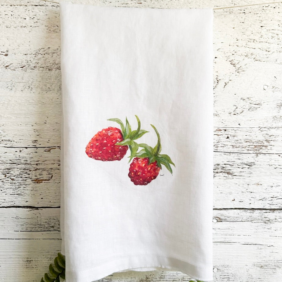 Wild Strawberries Tea Towel