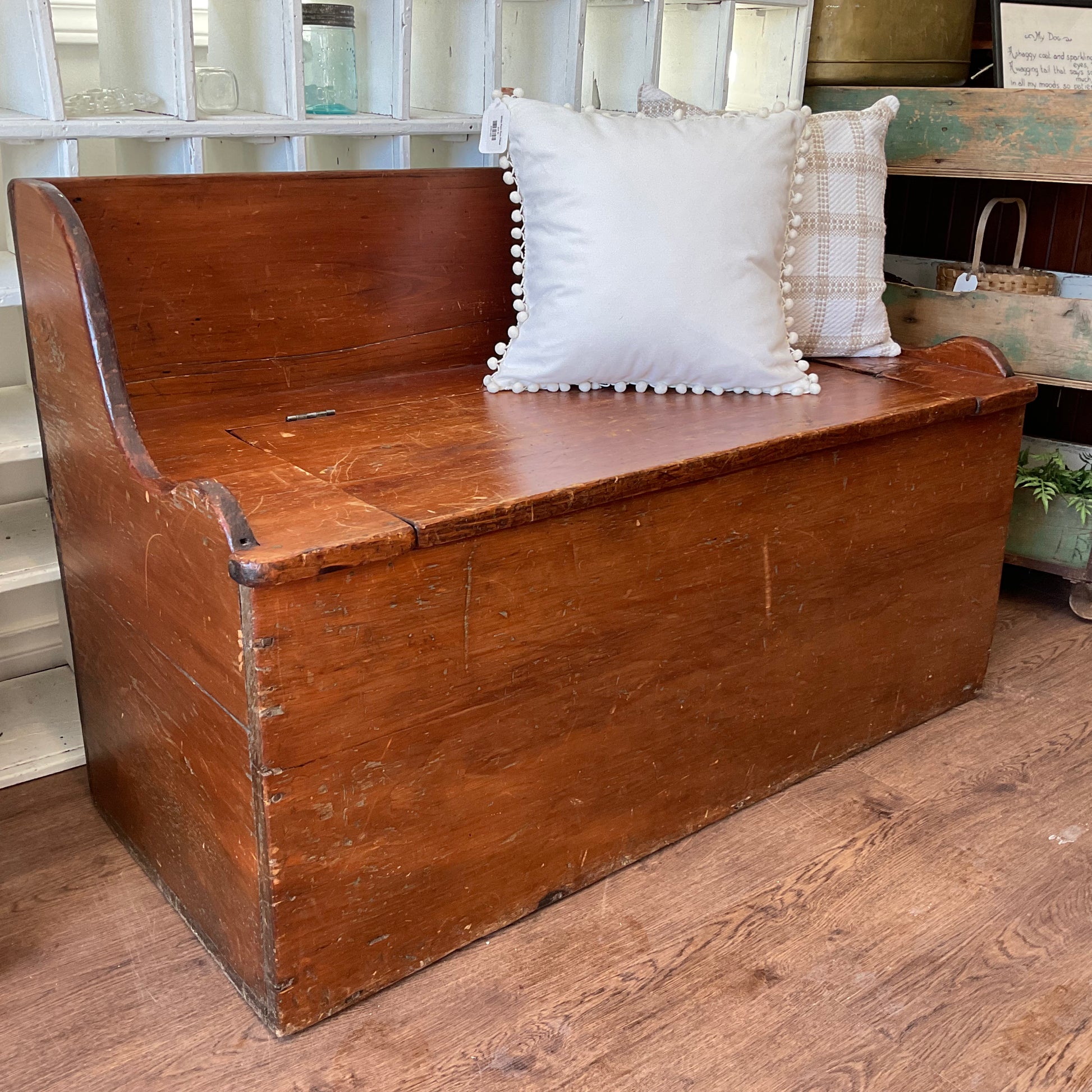 Collecting Bench Antique Storage Bench – Cottage Country Vintage