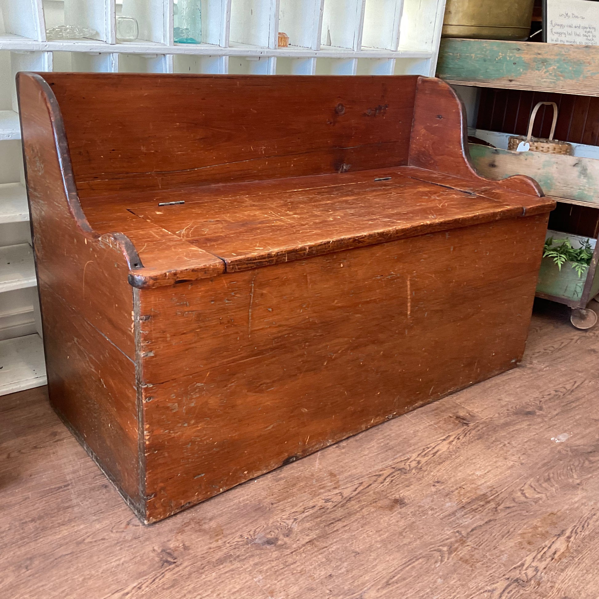Collecting Bench Antique Storage Bench – Cottage Country Vintage