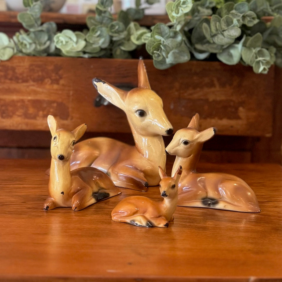 Set of 4 Ceramic Deer