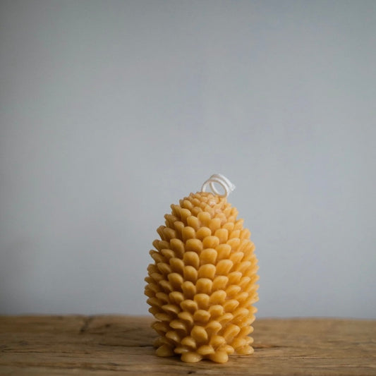 Pinecone Beeswax Candle